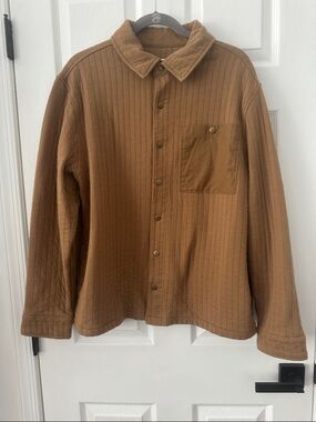 Goodfellow & Co Quilted Snap-Front Shirt Jacket in Caramel